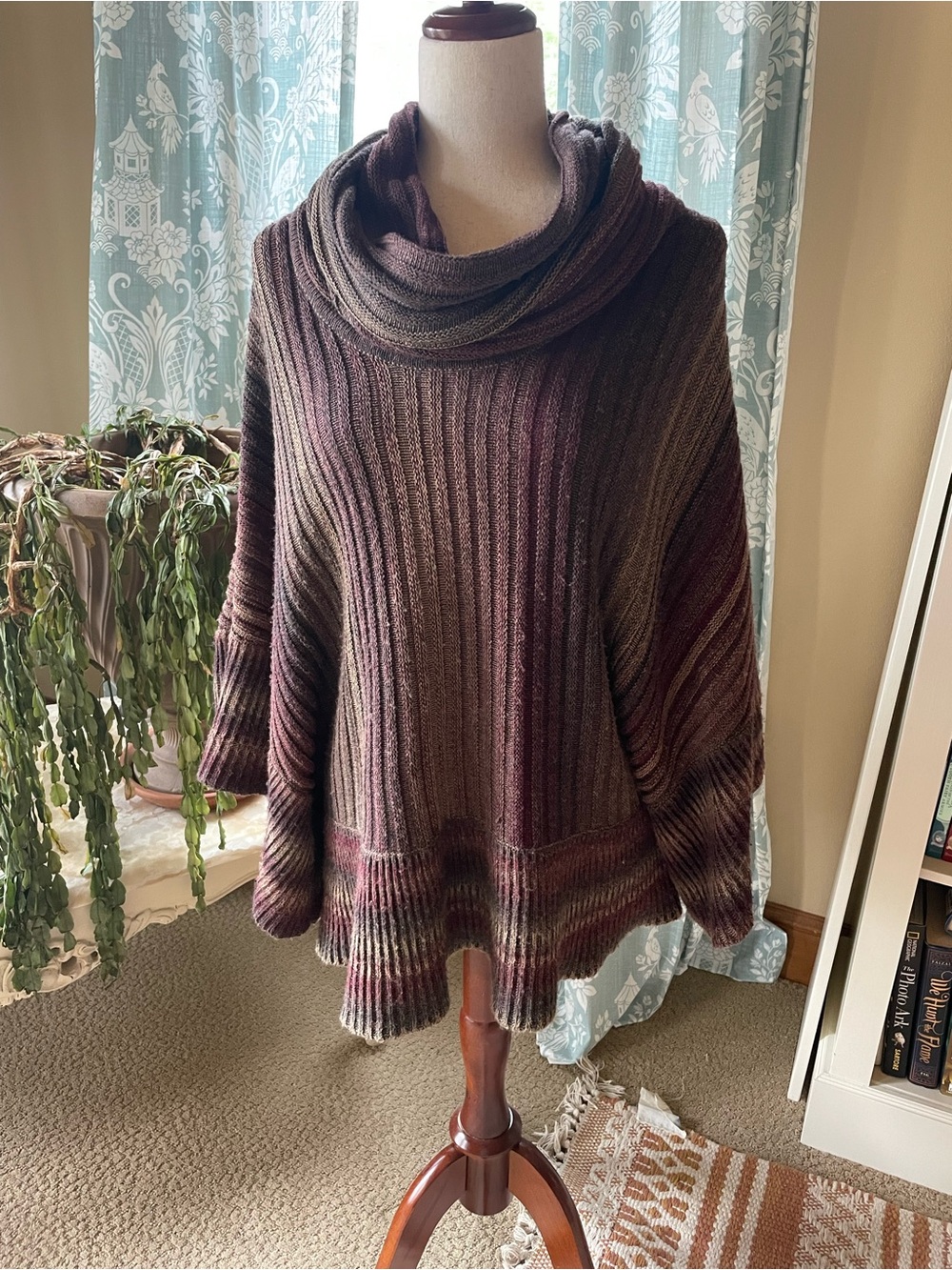 ombre earthy knit poncho